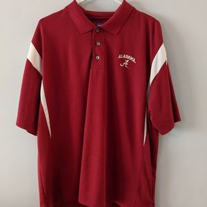 π NCAA Red Collared Alabama Polo Shirt Large